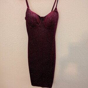 Winsor Burgandy shimmery evening dress size small